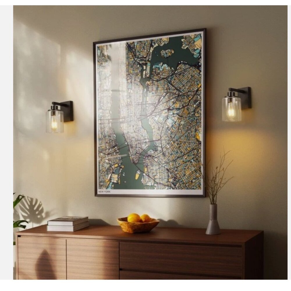 Globe Electric LED Rechargeable Glass Wall Sconce 2PK